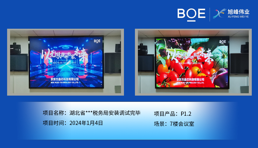 湖北省***稅務(wù)局7樓會(huì)議室P1.2安裝調(diào)試完畢